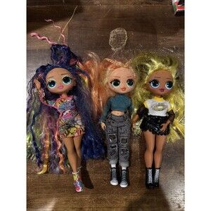 L.O.L. Surprise OMG Dolls Lot of 3 Skatepark Q.T. Alt Grrrl Sketches W Clothes